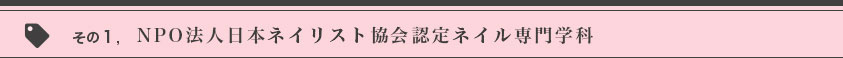 その1県内唯一!NPO法人日本ネイリスト協会認定ネイル専門学科